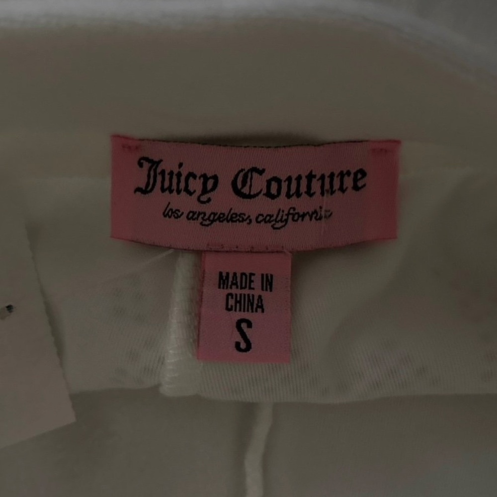 Juicy Couture Velour Bling Tracksuit Cream Soda White S